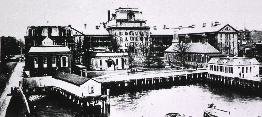 Historical view of Bellevue Hospital, New York City