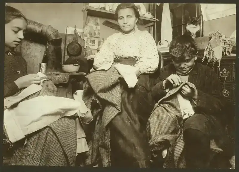 Interior of a New York tenement, 214 Elizabeth Street, early 1900s